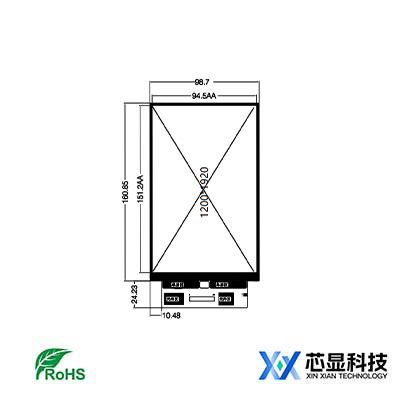 XM070SF4001高分辨率工业屏-芯显7寸1200×1920 MIPI接口 350nit亮度 全视角显示模组